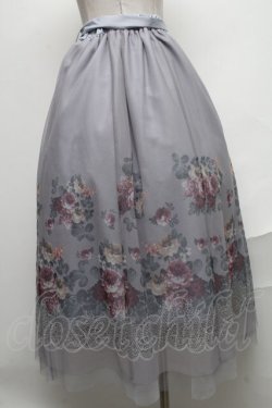 画像2: axes femme / パネルフラワー柄チュールスカート  サックス S-25-02-02-084-AX-SK-HR-ZS