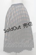 axes femme / チェックプリーツスカート  紺 S-25-02-02-086-AX-SK-HR-ZI