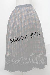 axes femme / チェックプリーツスカート  紺 S-25-02-02-086-AX-SK-HR-ZI