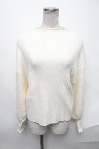 axes femme / ネックレス付ボリューム袖ニットプルオーバー  オフ S-25-02-02-022-AX-TO-AS-ZT186