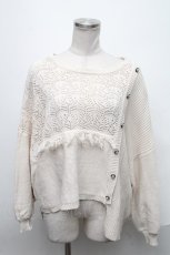 画像1: 【SALE】axes femme / パールボタンニット  オフ S-25-02-02-023-AX-TO-AS-ZT194 (1)