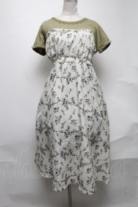 axes femme / ビスチェ切替ドッキングワンピース  カーキｘオフ S-25-02-04-060-AX-OP-AS-ZI