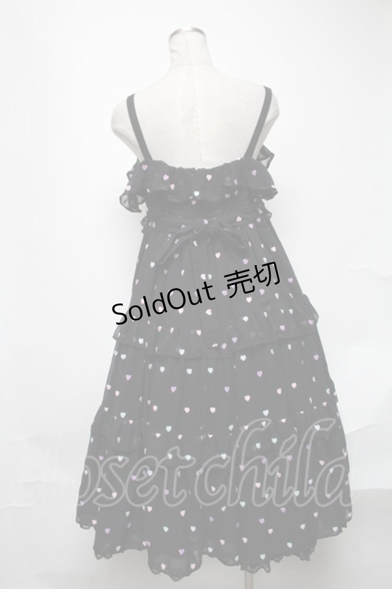 画像2: Angelic Pretty / Candy Petit Heartジャンパースカート  黒 S-25-02-04-077-AP-OP-HR-ZS (2)