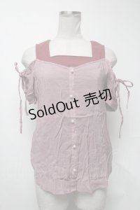 axes femme / レイヤード風トップス  ピンク S-25-02-04-027-AX-TO-AS-ZS