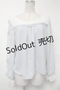 axes femme POETIQUE / 袖フラワーptシフォントップス  サックス S-25-02-04-038-AX-TO-AS-ZS