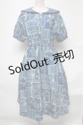 axes femme / フレンチマリン柄セーラーワンピース  ブルー S-25-02-04-049-AX-OP-AS-ZI
