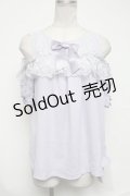 axes femme kawaii / フリルオフショルブラウス  ラベンダー S-25-02-08-049-AX-BL-HR-ZS