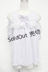 axes femme kawaii / フリルオフショルブラウス  ラベンダー S-25-02-08-049-AX-BL-HR-ZS