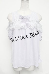 axes femme kawaii / フリルオフショルブラウス  ラベンダー S-25-02-08-049-AX-BL-HR-ZS