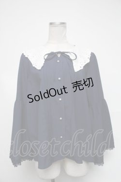 画像1: axes femme / レース襟ブラウス  紺 S-25-02-08-059-AX-BL-HR-ZS