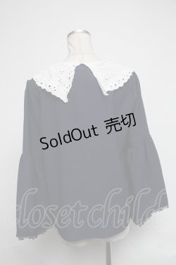 画像2: axes femme / レース襟ブラウス  紺 S-25-02-08-059-AX-BL-HR-ZS