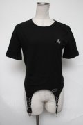 PUNK / デザイン半袖カットソー  黒 S-25-02-08-069-PU-TO-AS-ZS