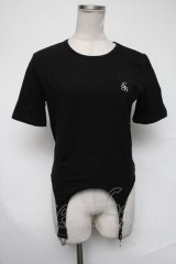 PUNK / デザイン半袖カットソー  黒 S-25-02-08-069-PU-TO-AS-ZS