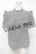 Ank Rouge / フロントチュール切替トップス  黒 S-25-02-08-078-CA-TO-HR-ZS