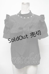 Ank Rouge / フロントチュール切替トップス  黒 S-25-02-08-078-CA-TO-HR-ZS