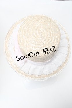 画像3: BABY,THE STARS SHINE BRIGHT / うさくみゃちゃんレースの麦わらハット  ベージュｘピンク S-25-02-08-008-BA-AC-AS-ZS