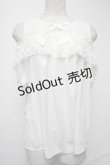 axes femme kawaii / フリルオフショルブラウス  白 S-25-02-08-017-AX-BL-HR-ZS