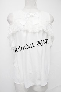 axes femme kawaii / フリルオフショルブラウス  白 S-25-02-08-017-AX-BL-HR-ZS