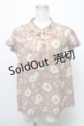 axes femme / 向日葵シアーブラウス  ブラウン S-25-02-11-032-AX-BL-HR-ZS
