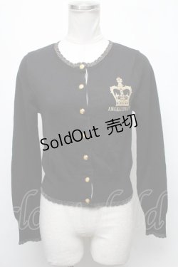 画像1: 【SALE】Angelic Pretty / Antique Crown刺繍ニットカーディガン  黒 S-25-02-11-035-AP-TO-HR-ZT057