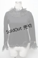 Shirley Temple / チュール襟トップス  黒 S-25-02-11-039-ET-TO-AS-ZS