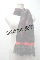 Sourpuss Clothing / プリントマフラー  黒 S-25-02-11-019-PU-ZA-HR-ZT088