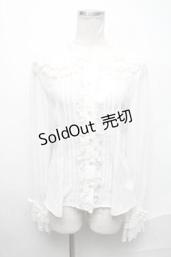 画像1: Angelic Pretty / 襟ロゴ刺繍パールブラウス  白 S-25-02-11-023-AP-BL-HR-ZS