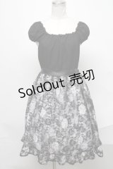 Moi-meme-Moitie /ローズフォレストレースワンピース  黒ｘ白 S-25-02-11-064-MO-OP-HR-ZS