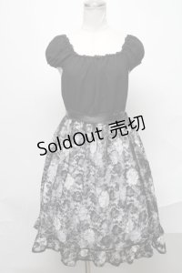 Moi-meme-Moitie /ローズフォレストレースワンピース  黒ｘ白 S-25-02-11-064-MO-OP-HR-ZS