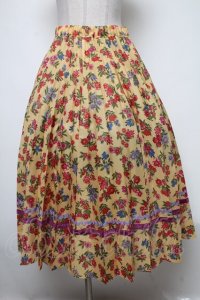 Jane Marple Dans Le Salon / Flowers of Jouy double accordion skirt  イエロー S-25-02-13-083-JM-SK-HR-ZS