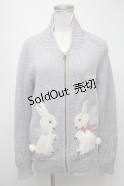 画像1: Katie / うさぎさんカウチンニット  ブルーグレー S-25-02-13-030-LO-JA-AS-ZT388