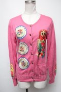 Jane Marple / マトリョーシカのデコパージュカーディガン  ピンク S-25-02-13-037-JM-TO-HR-ZT017