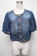 Franche Lippee / ノーカラーデニムジャケット  ブルー S-25-02-13-041-LO-JA-AS-ZS