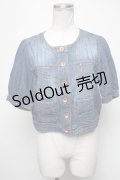 Franche Lippee / ノーカラーデニムジャケット  ブルー S-25-02-13-041-LO-JA-AS-ZS