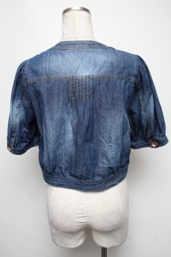 画像2: Franche Lippee / ノーカラーデニムジャケット  ブルー S-25-02-13-041-LO-JA-AS-ZS