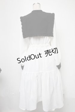 画像2: axes femme POETIQUE / チャイナボタン刺繍襟付ワンピース  黒ｘ白 S-25-02-15-053-AX-OP-HR-ZS