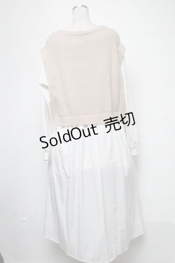 画像2: axes femme / ニット切替重ね着風ワンピース  ブラウンｘオフ S-25-02-15-054-AX-OP-HR-ZT177