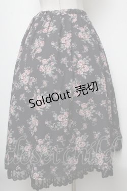 画像2: axes femme Red label / ブーケ柄フィッシュテールスカート  黒 S-25-02-17-056-PU-SK-AS-ZI
