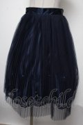 axes femme / プリーツシフォンスカート  紺 S-25-02-17-057-AX-SK-ET-ZI