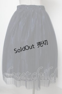 画像2: axes femme / プリーツシフォンスカート  紺 S-25-02-17-057-AX-SK-ET-ZT399