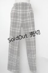 axes femme / ポケット刺繍ウール調パンツ  ブラウン S-25-02-17-065-AX-PA-HR-ZT198