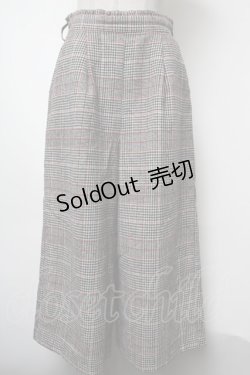 画像1: axes femme / チェック柄ワイドパンツ M 黒 S-25-02-17-066-AX-PA-AS-ZT179