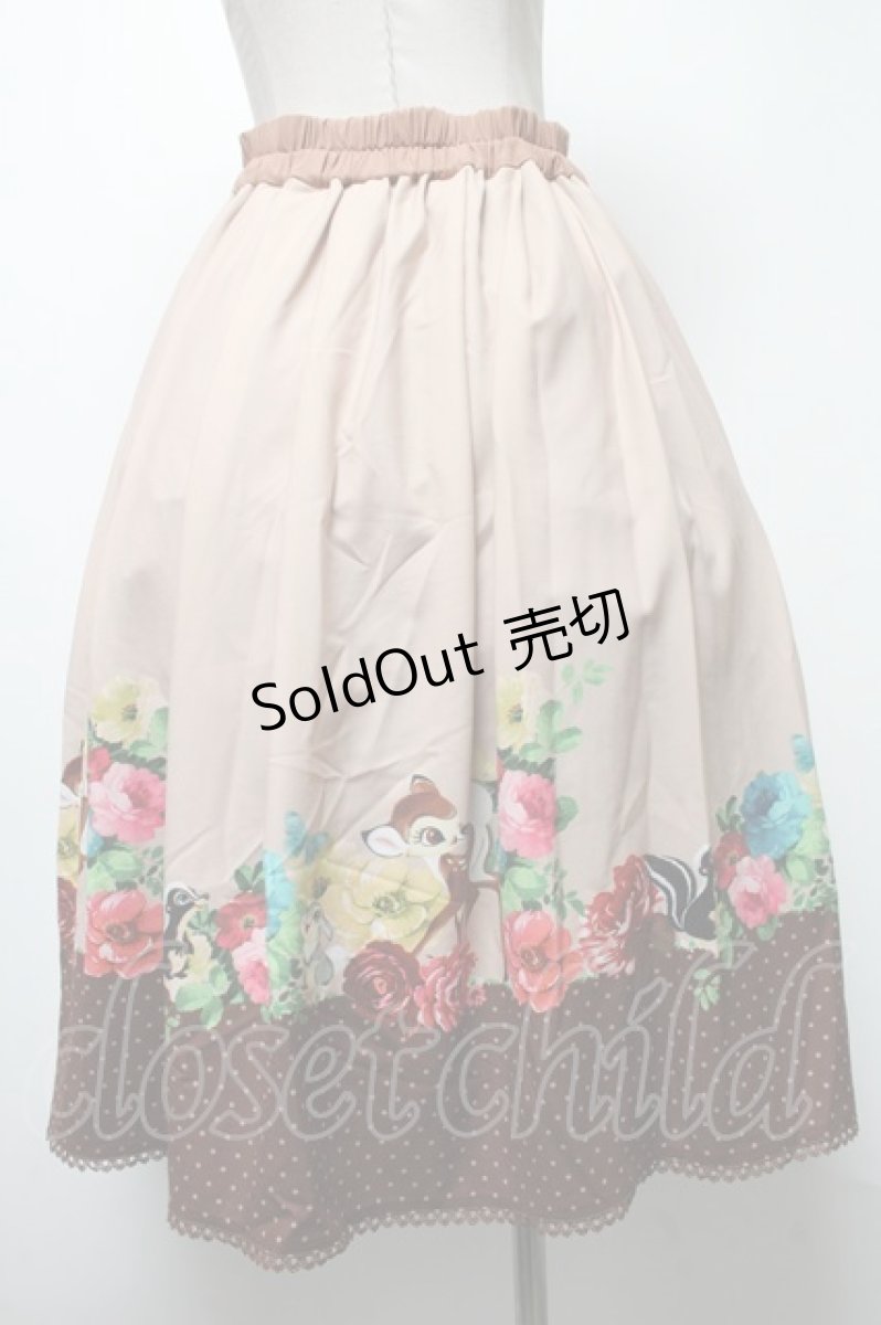 画像2: 【SALE】axes femme POETIQUE / ディズニー バンビ/スカート  ベージュ S-25-02-17-1053-AX-SK-AS-ZH (2)