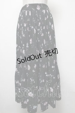 画像1: axes femme / 花柄プリーツワイドパンツ  黒 S-25-02-17-1062-AX-PA-AS-ZS