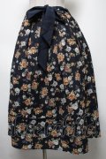 axes femme / ローズプリントフレアースカート L 紺 S-25-02-17-1065-AX-SK-SZ-ZI