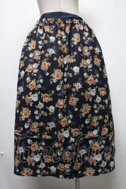 画像2: axes femme / ローズプリントフレアースカート L 紺 S-25-02-17-1065-AX-SK-SZ-ZI