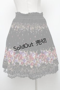 画像2: axes femme / パネル花柄スカート  黒 S-25-02-17-1068-AX-SK-AS-ZT195