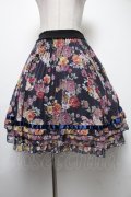 axes femme / 花柄プリーツスカート M 紺 S-25-02-17-1071-AX-SK-SZ-ZI