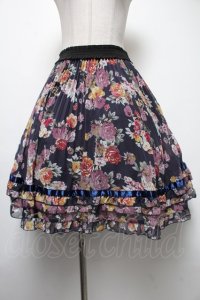 axes femme / 花柄プリーツスカート M 紺 S-25-02-17-1071-AX-SK-SZ-ZI