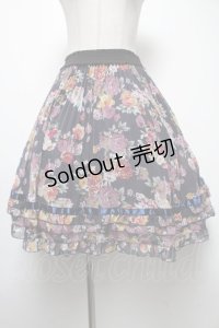 axes femme / 花柄プリーツスカート M 紺 S-25-02-17-1071-AX-SK-SZ-ZT398